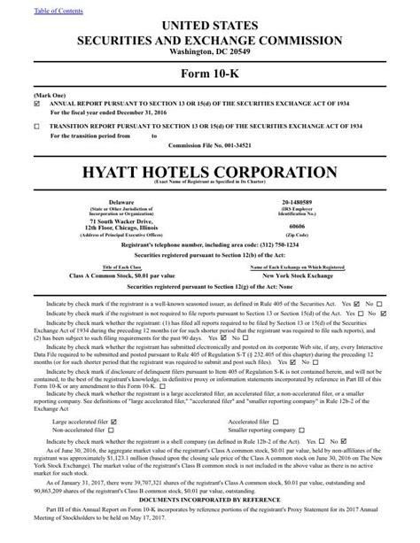 hyatt hotels corporation annual report